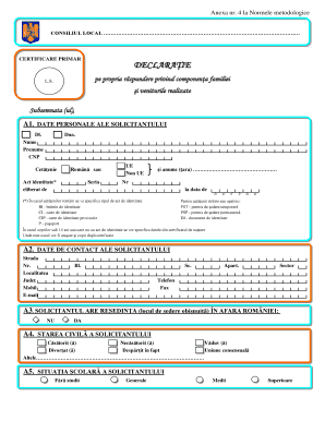 Model Adeverinta Componenta Familiei  Form