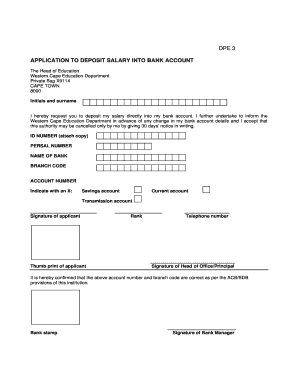 Z56 Bank Form PDF Department of Education