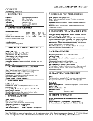 Caviwipes Sds  Form