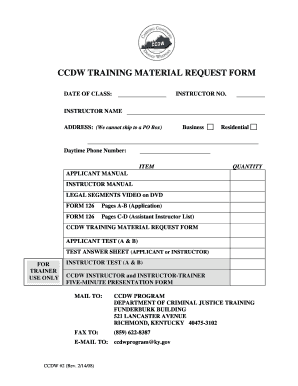 Ccdw Material Form