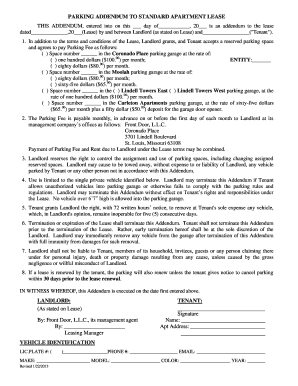 Parking Addendum Template  Form