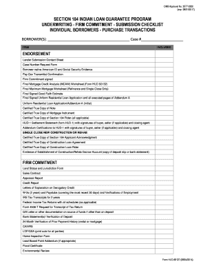 Underwriting Audit Checklist  Form