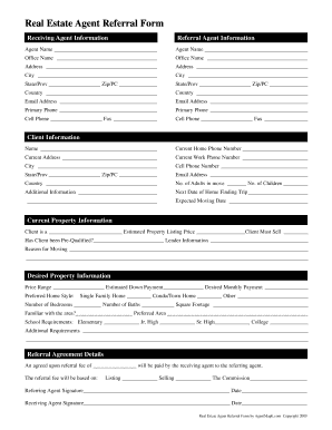 Pdfiller Real Estate Agent Name  Form