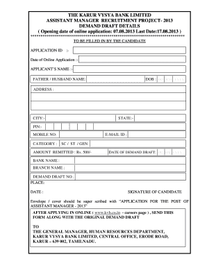 Kvb Dd Challan Fill  Form