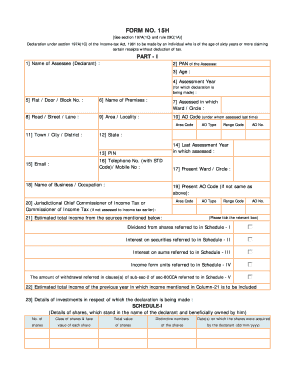 FORM NO 15 H SEE RULE 29 C 1A the Karur Vysya Bank