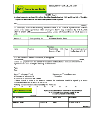 Kvb Nomination Form