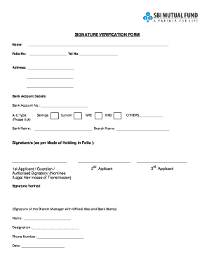 Sbi Signature Verification Form