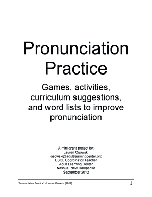 Pronunciation Practice Lauren Osowski  Form