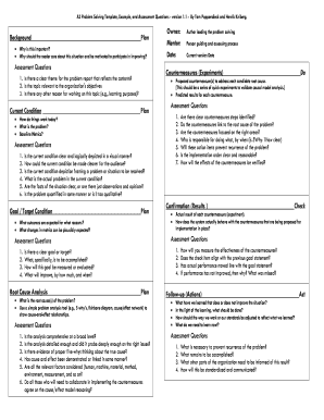 A3 Problem Solving Template PDF  Form