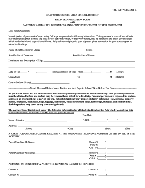 121 Attachment B East Stroudsburg Area School District Field Trip  Form