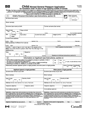 Canada Passport Application Example  Form