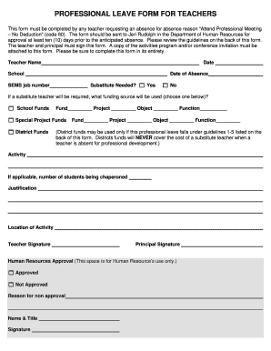 Leave Form for Teachers PDF