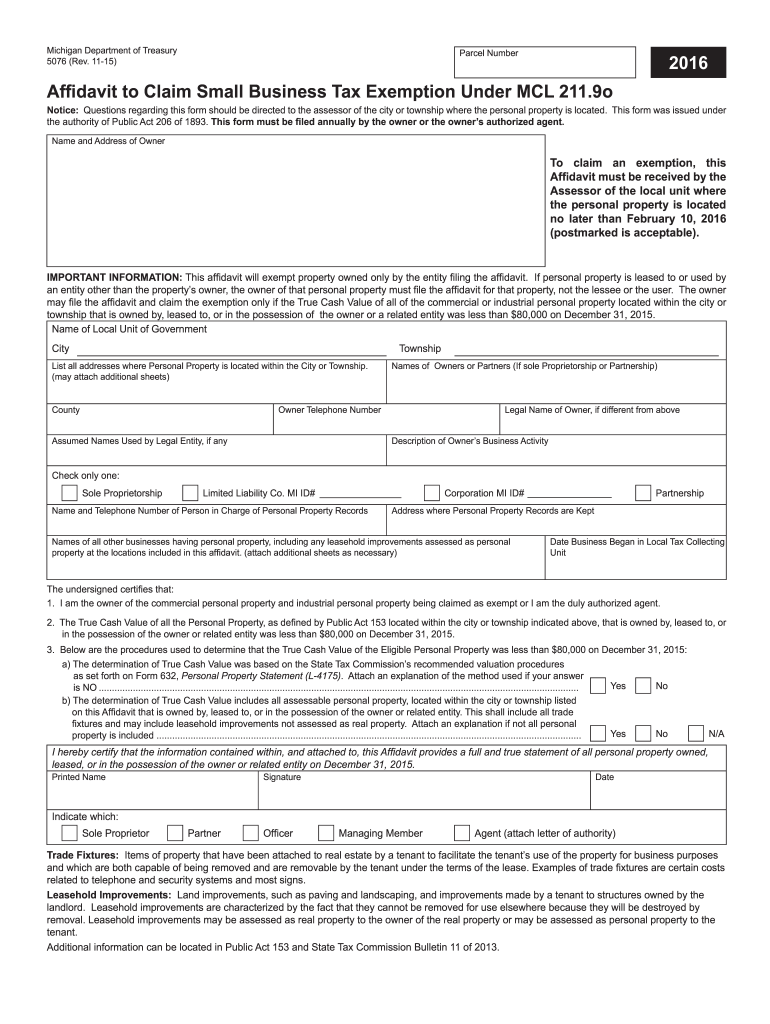  Form MI 5076 Fill Online, Printable, Fillable, Blank pdfFiller 2020