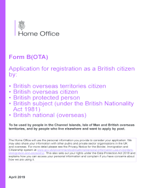 Get and Sign Form B Ota 2019-2022
