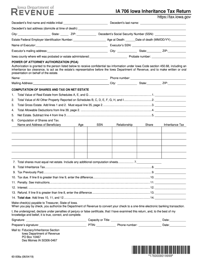 Iowa 706  Form