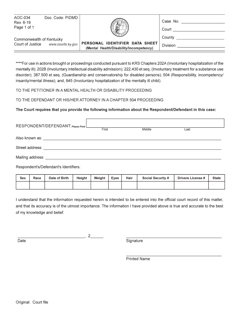 Get and Sign Identifier Ky  Form
