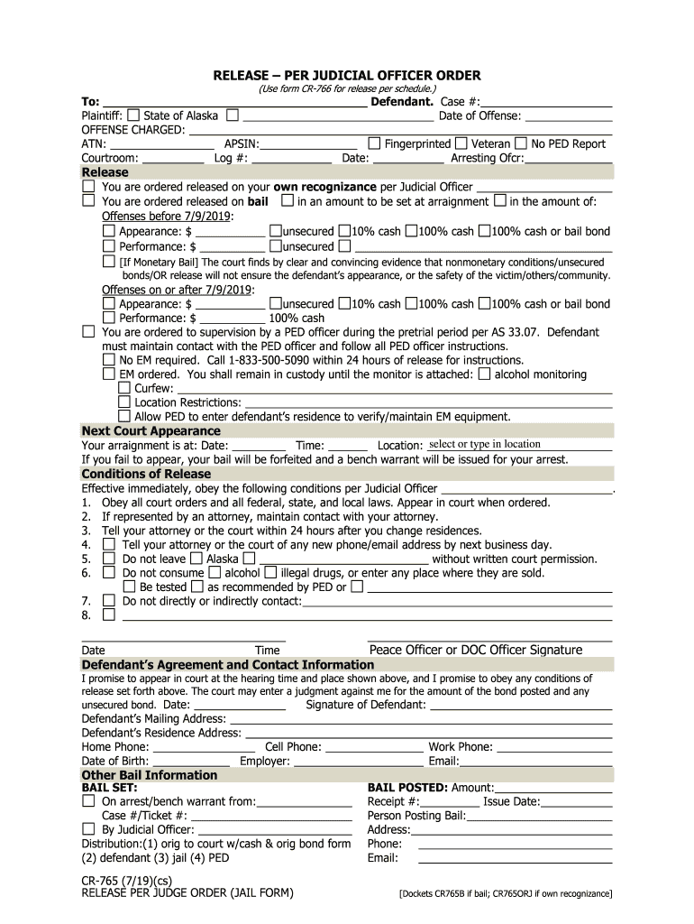  Use Form CR 766 for Release Per Schedule 2019-2024