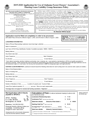  Application for Use of Alabama Forest Owners Associations 2019