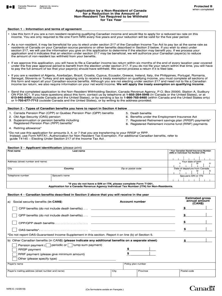  Non Resident Tax Required to Be Withheld 2018-2024