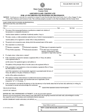  NOTICE Certificates Are Valid Only for a Period Not to Exceed 10 Years from the Date Filed in the County Clerks Office Chapter 7 2019-2024