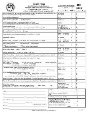  Arba Pedigree Form 2019-2024