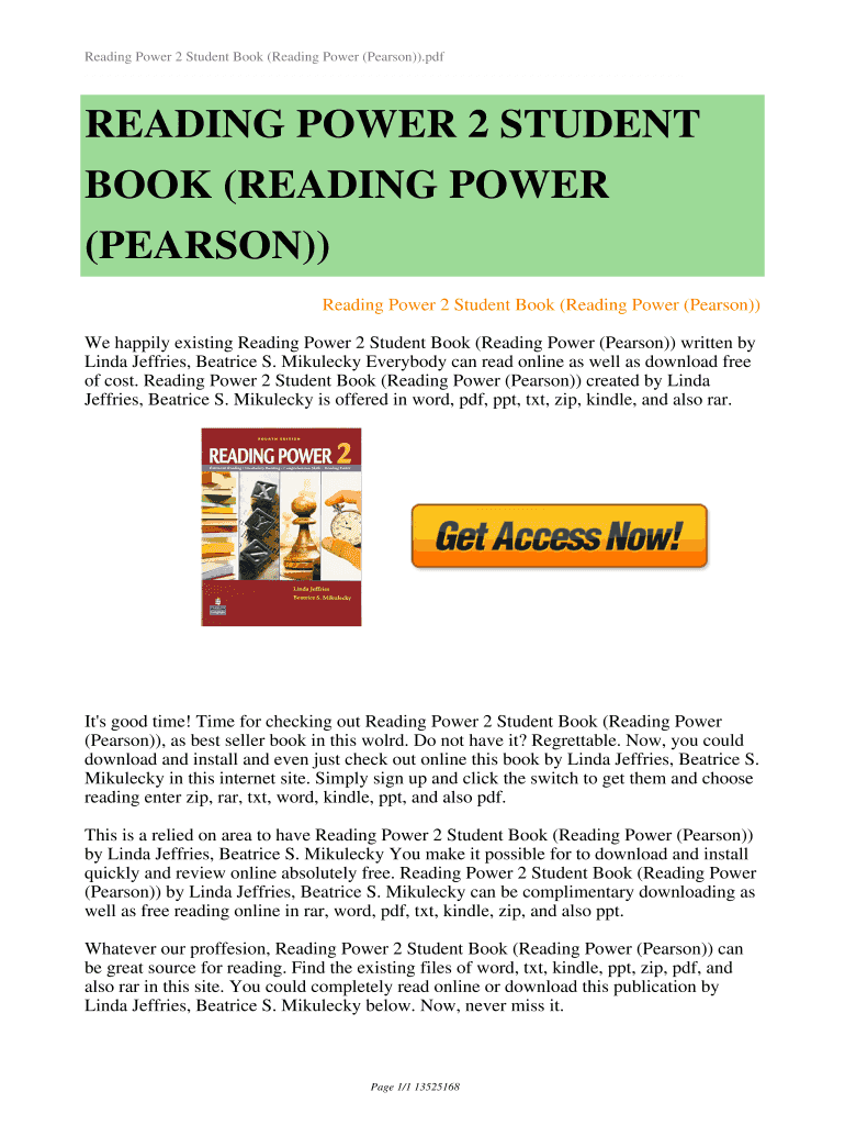 Reading Power 2 PDF Download  Form