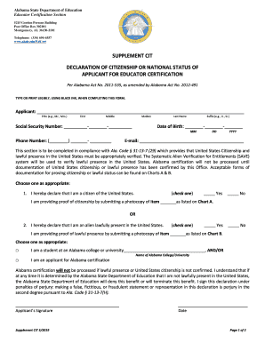 Supplement Cit Alabama  Form