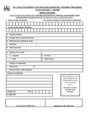 University Arn Print Out  Form