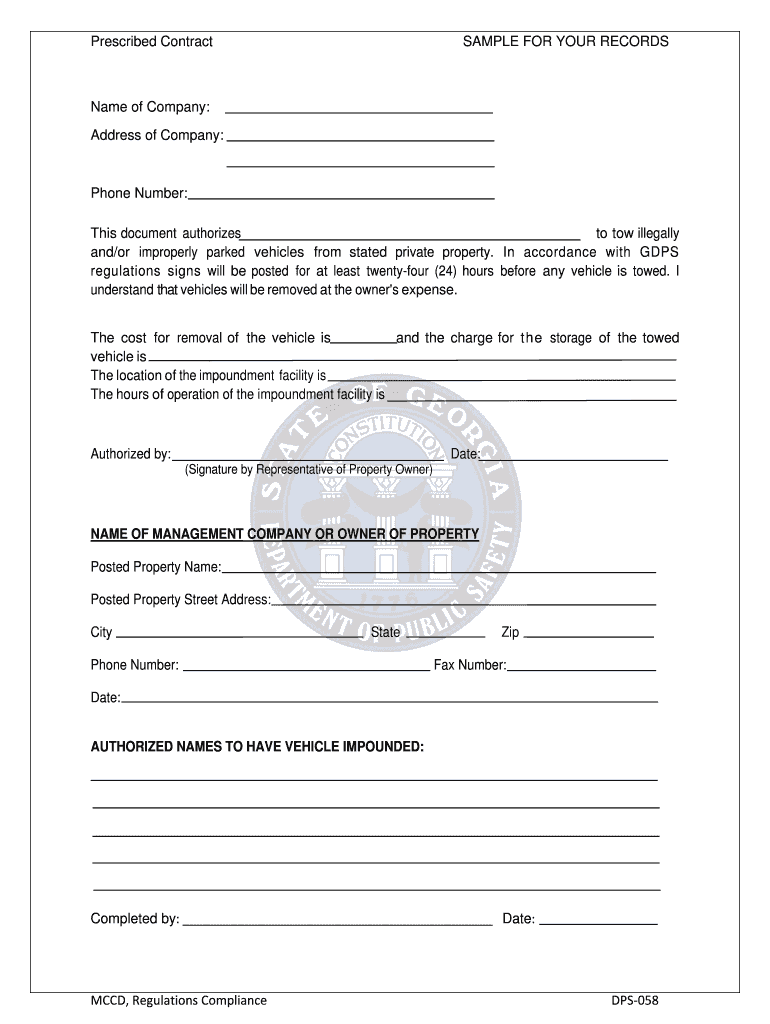 DPS 058 NCT Sample Contract DOC  Form