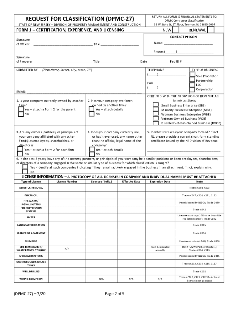  Njdpmc 2020-2024