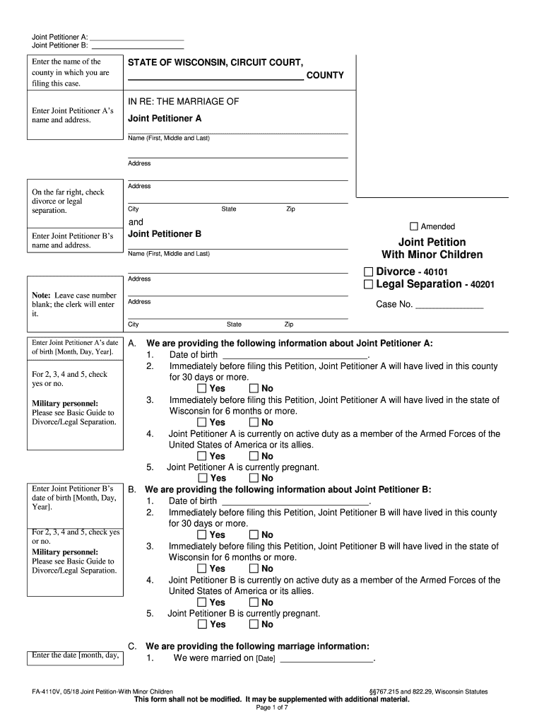  Fa 4110v Form PDF 2018