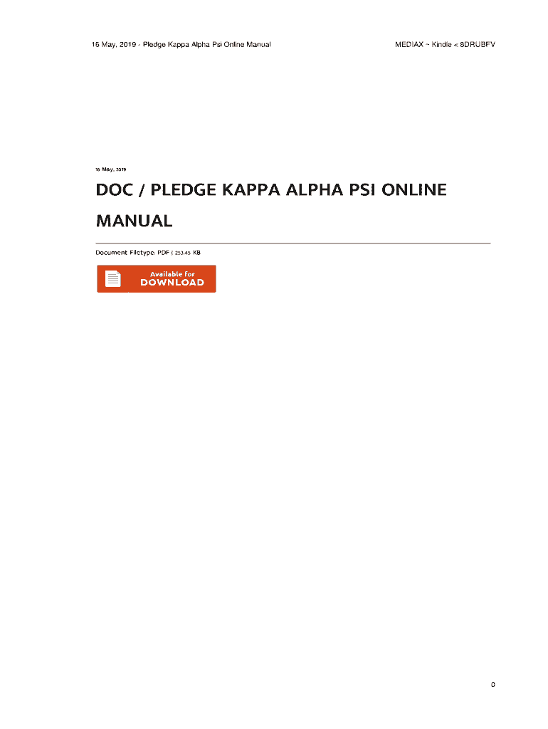 Kappa Alpha Psi Scroller Manual PDF  Form