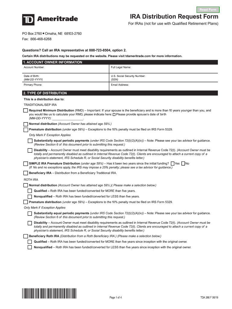  Ira Distribution Request Form 2019-2024