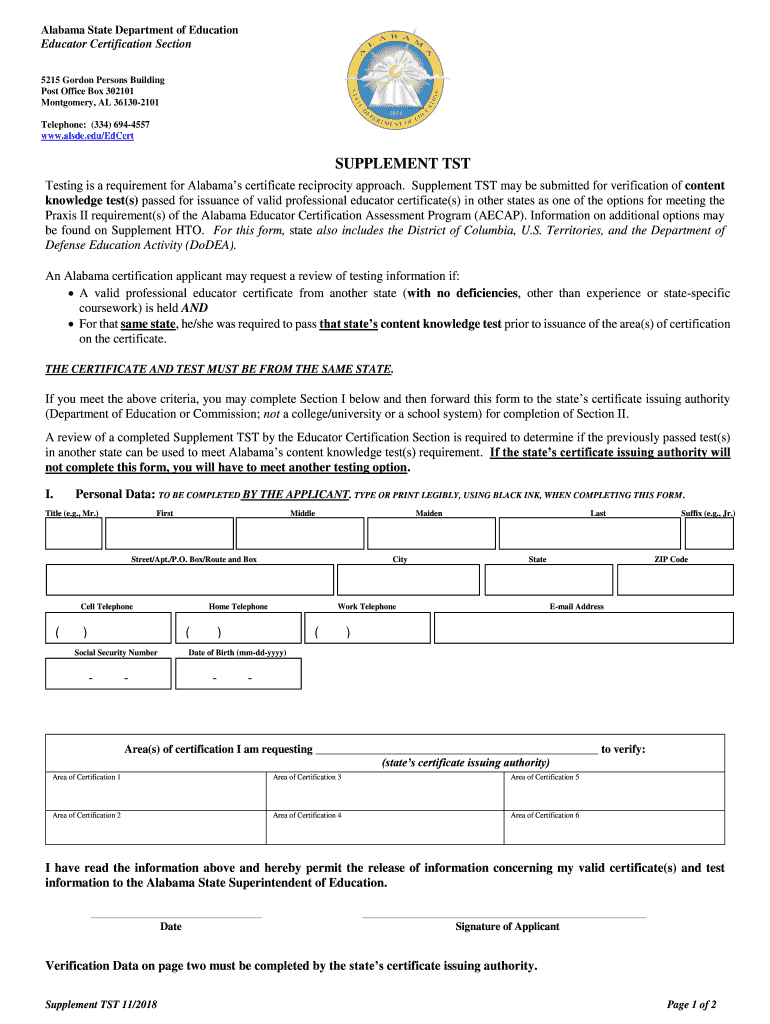 SUPPLEMENT TST  Form