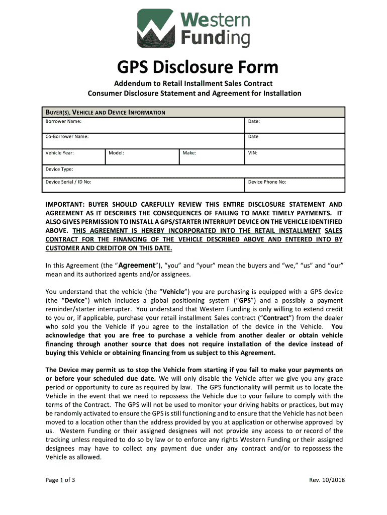 Gps Disclosure Form