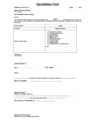 Btcl Line Disconnect Application  Form