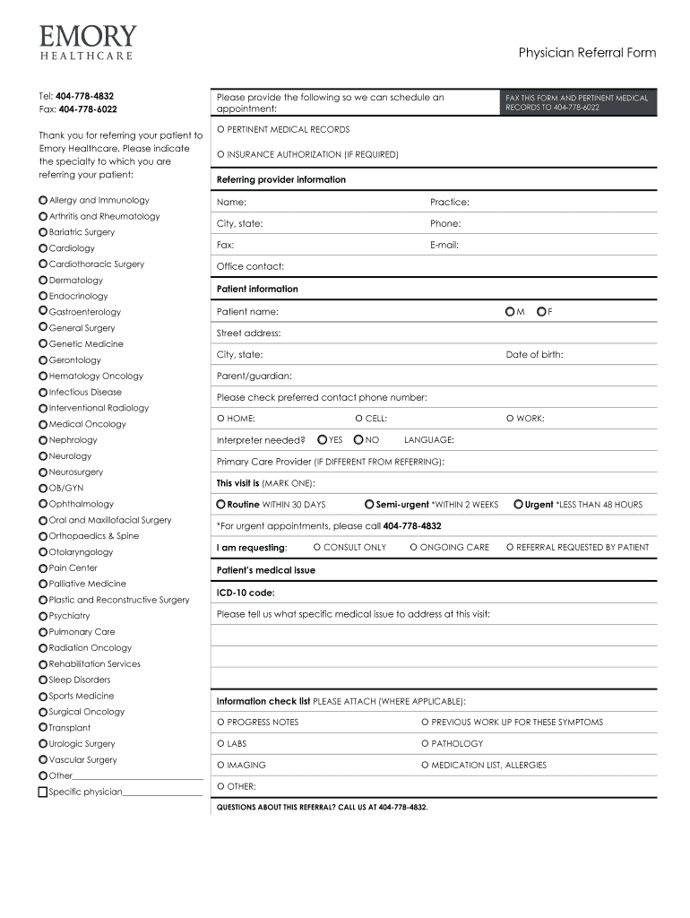 Physician Referral Form