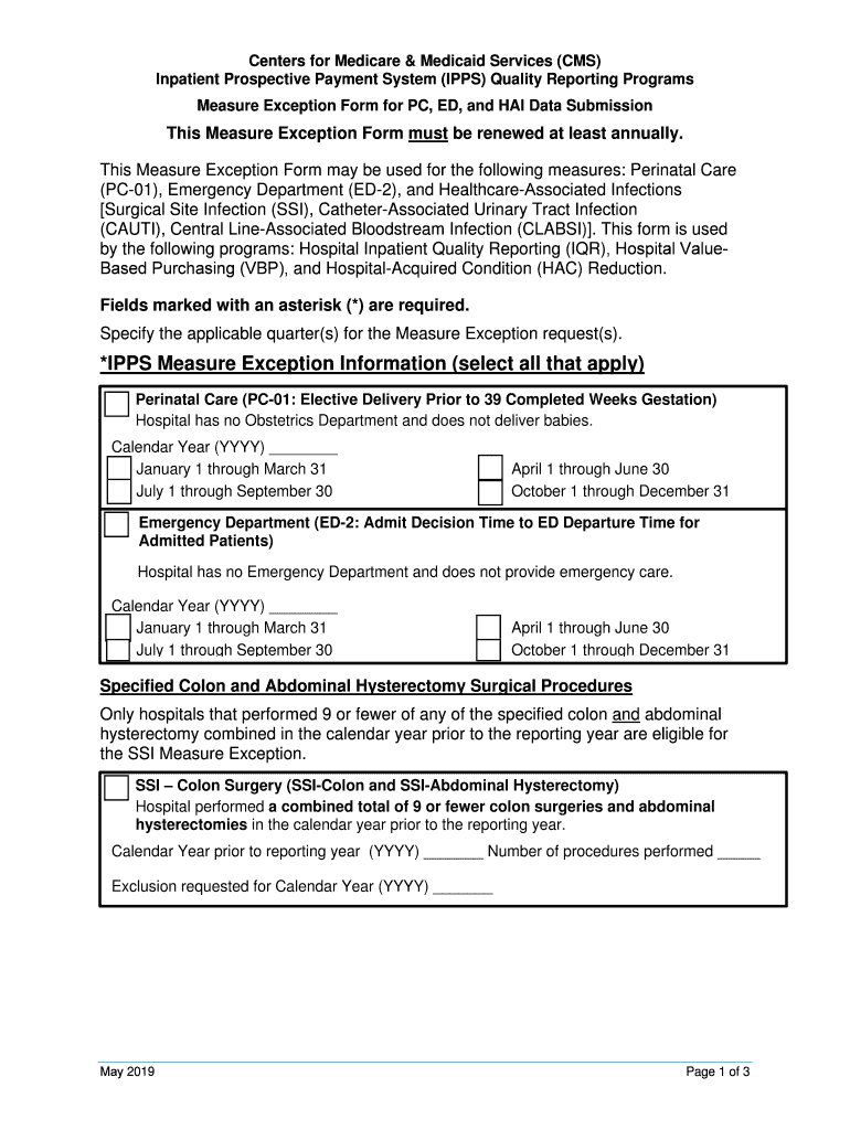  Quality Reporting Form 2019-2024