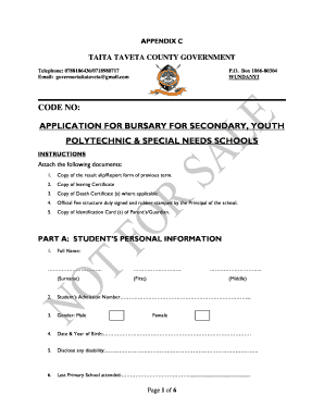 Taveta Bursary  Form