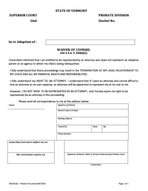 HProbateformsFormsForm No 135 Waiver of Counsel Wpd