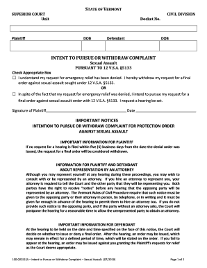 5133 Requests for an Order Against Stalking or Sexual Assault  Form