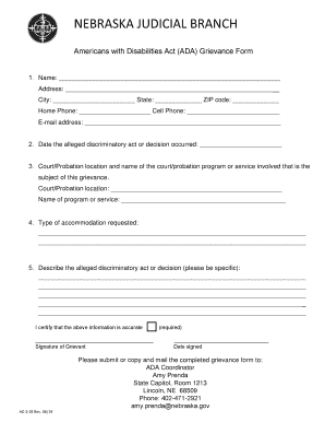 ADA AccessibilityNebraska State Patrol  Form