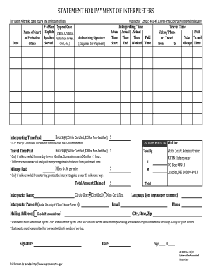 For Use in Nebraska State Courts and Probation Offices  Form