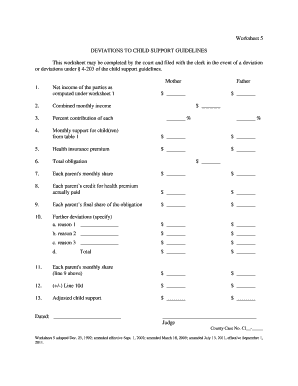 Companion Guide to Child Support Worksheetpdf  Form