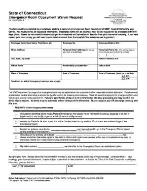 Fillable Online Osc Ct Emergency Room Copayment Waiver Request  Form