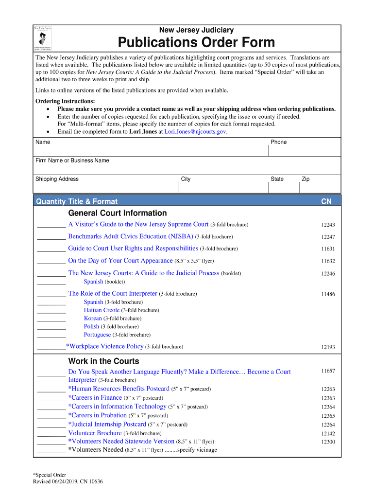 Listed When Available  Form