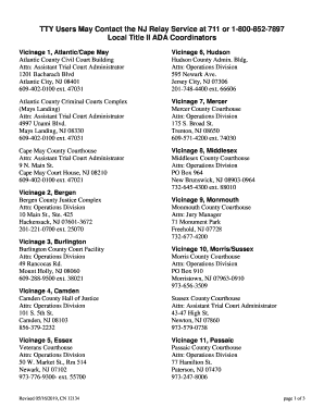 TTY Users May Contact the NJ Relay Service at 711 or 1 800 852 7897  Form