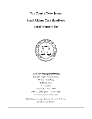 Tax Court of New Jersey NJ Courts  Form
