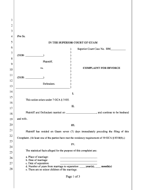 This Action Arises under 7 GCA 3105  Form