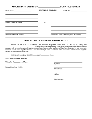 Defendants Name &amp; Address  Form